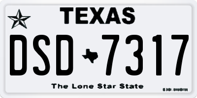 TX license plate DSD7317