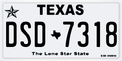 TX license plate DSD7318
