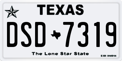 TX license plate DSD7319