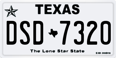 TX license plate DSD7320