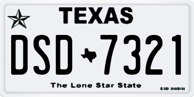 TX license plate DSD7321