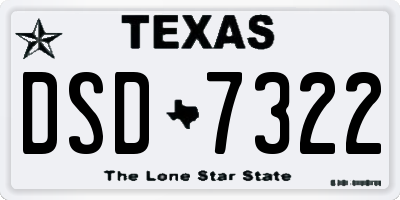 TX license plate DSD7322