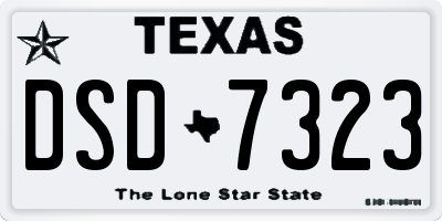 TX license plate DSD7323