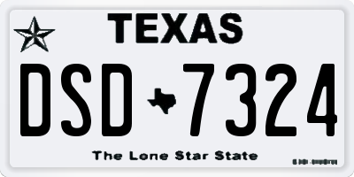 TX license plate DSD7324