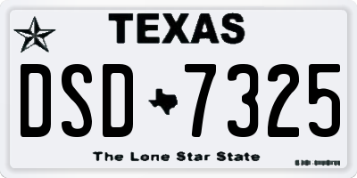 TX license plate DSD7325