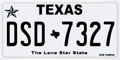 TX license plate DSD7327