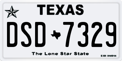 TX license plate DSD7329