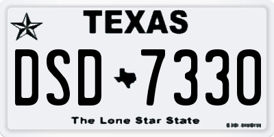 TX license plate DSD7330