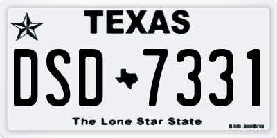 TX license plate DSD7331
