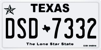 TX license plate DSD7332