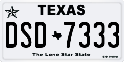 TX license plate DSD7333