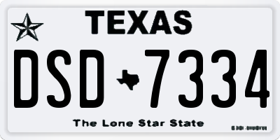 TX license plate DSD7334