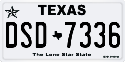 TX license plate DSD7336