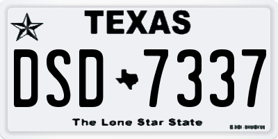 TX license plate DSD7337