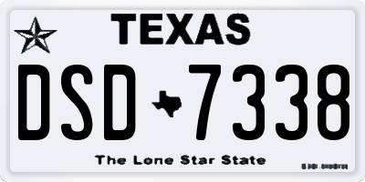 TX license plate DSD7338
