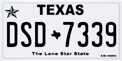TX license plate DSD7339
