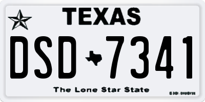 TX license plate DSD7341
