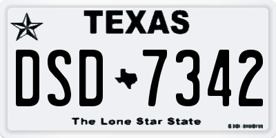 TX license plate DSD7342