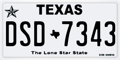 TX license plate DSD7343