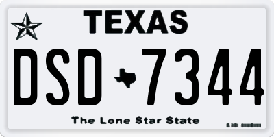 TX license plate DSD7344