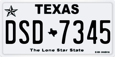 TX license plate DSD7345