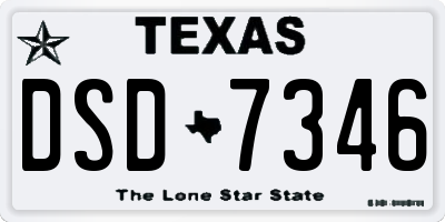 TX license plate DSD7346
