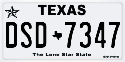 TX license plate DSD7347