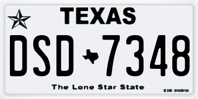 TX license plate DSD7348