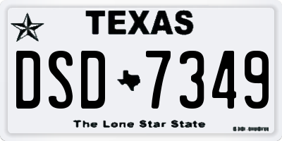 TX license plate DSD7349