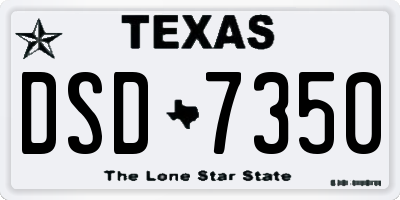 TX license plate DSD7350