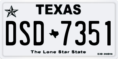 TX license plate DSD7351