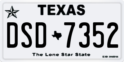 TX license plate DSD7352