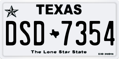 TX license plate DSD7354