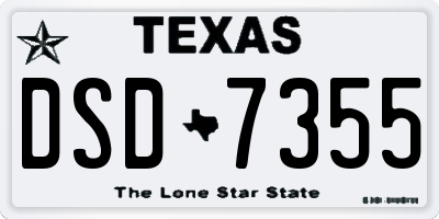 TX license plate DSD7355