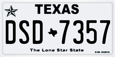 TX license plate DSD7357