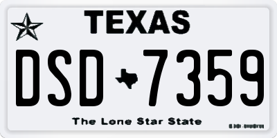 TX license plate DSD7359