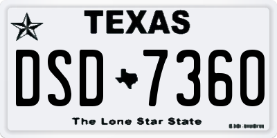 TX license plate DSD7360
