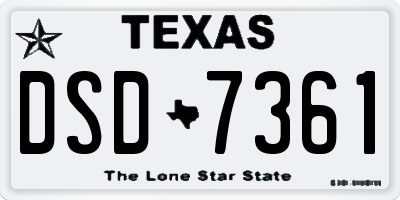 TX license plate DSD7361