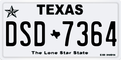 TX license plate DSD7364