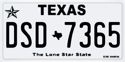 TX license plate DSD7365