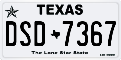 TX license plate DSD7367
