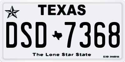 TX license plate DSD7368