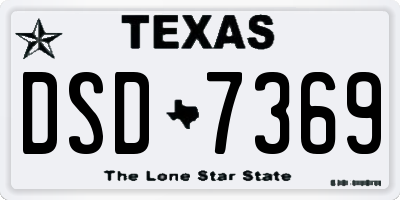 TX license plate DSD7369