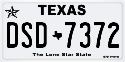 TX license plate DSD7372