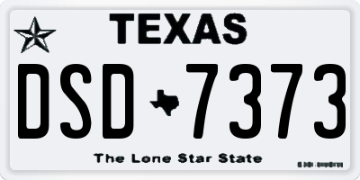 TX license plate DSD7373