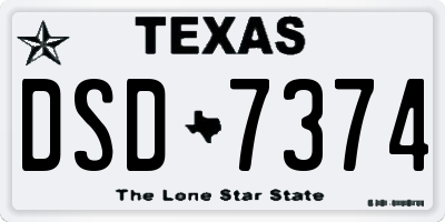 TX license plate DSD7374