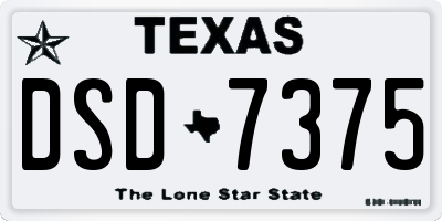 TX license plate DSD7375
