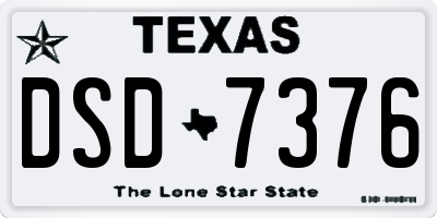 TX license plate DSD7376