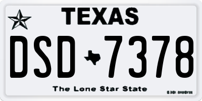 TX license plate DSD7378