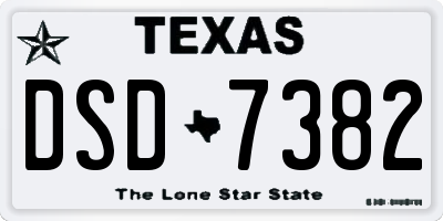 TX license plate DSD7382